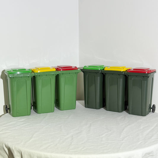 Sulo KSB Mini Bins 6-colour Set - Dark Green/Nature Green w/ Red/Yellow/Lime Lids
