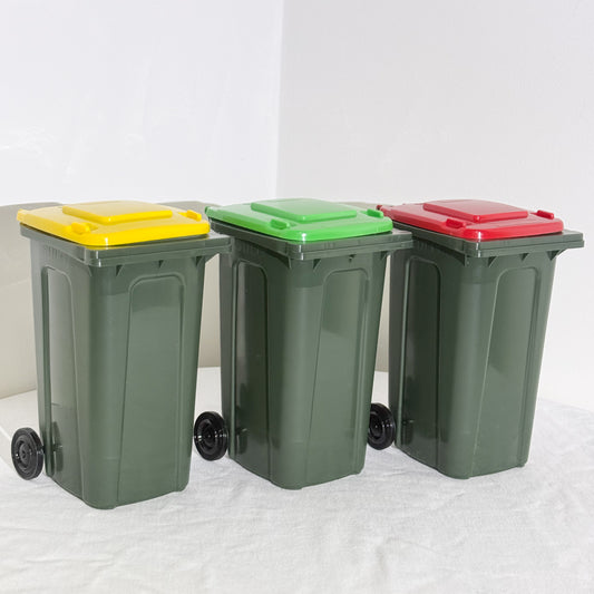 Sulo KSB Mini Bins 3-colour Set - Dark Green w/ Red/Yellow/Lime Lids